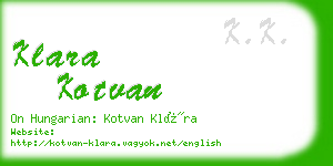 klara kotvan business card